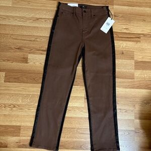 7 For All Mankind Women’s HW Two Tone Cropped Straight Jeans